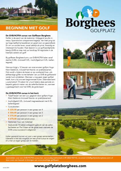 Start uw golfplezier bij Golfplatz Borghees!